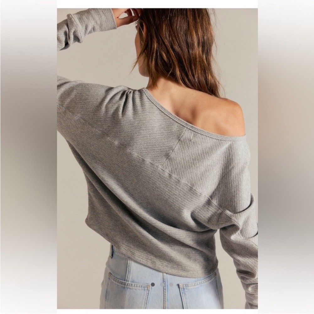 Free People NWT Jess Long Sleeve Size Medium in Heather Gray - Picture 4 of 12